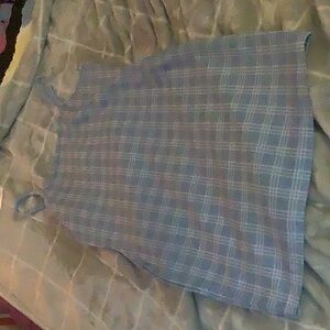 Kids Blue Plaid Sleeveless Top